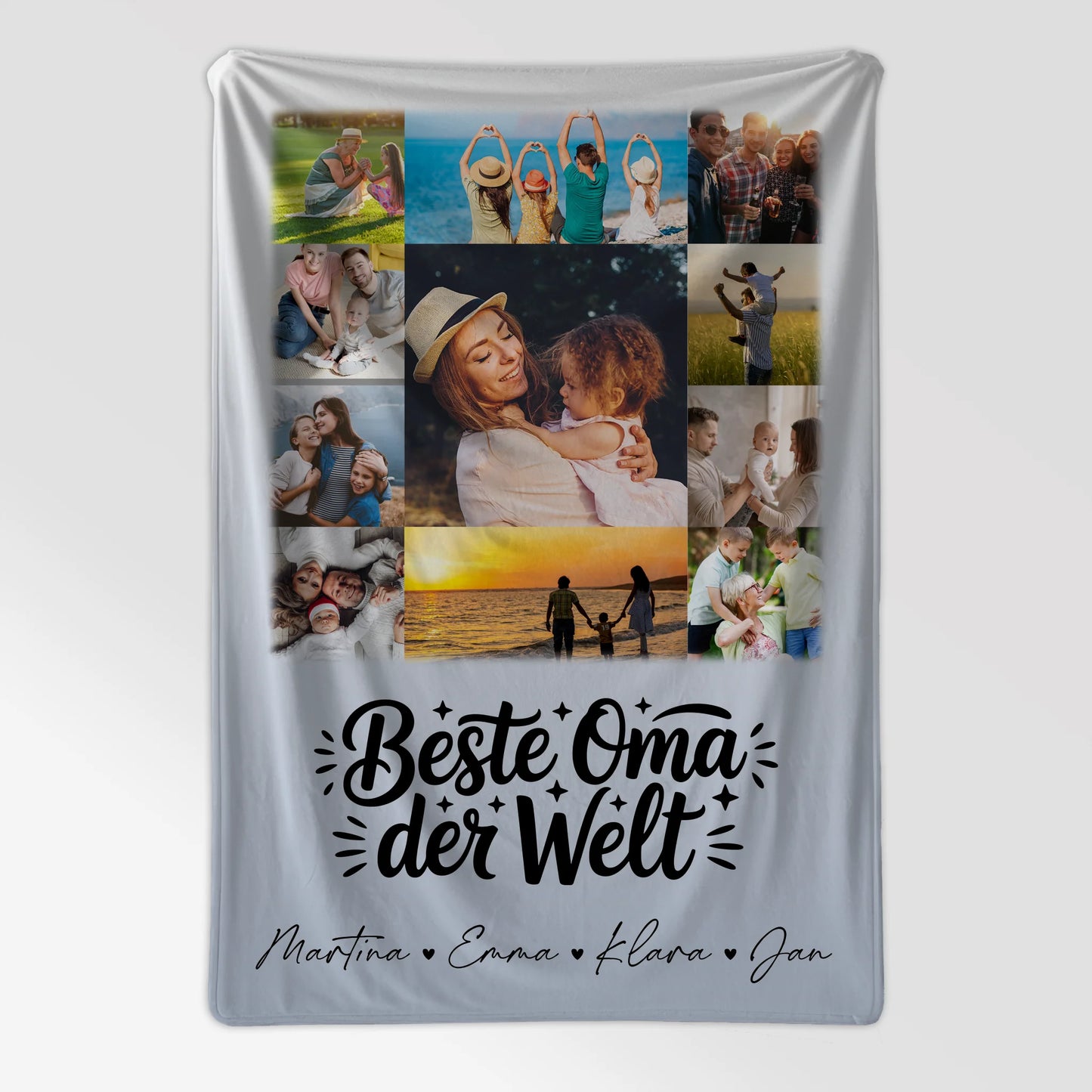 Decke Mit Namen mit 11 Fotos für die Beste Oma Der Welt personalisiertes Geschenk 7