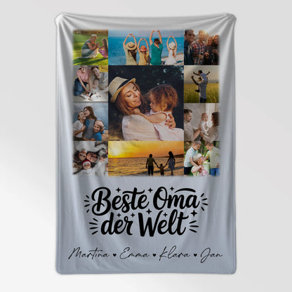 Decke Mit Namen mit 11 Fotos für die Beste Oma Der Welt personalisiertes Geschenk 7