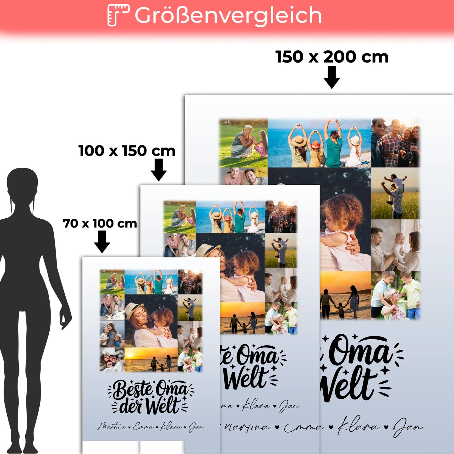 Decke Mit Namen mit 11 Fotos für die Beste Oma Der Welt personalisiertes Geschenk 5