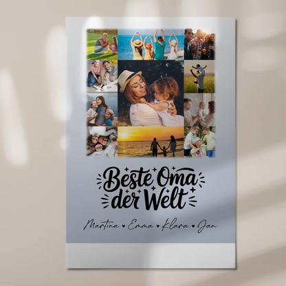 Personalisiertes Oma Plakat mit 11 Fotos Beste Oma Der Welt Geschenk