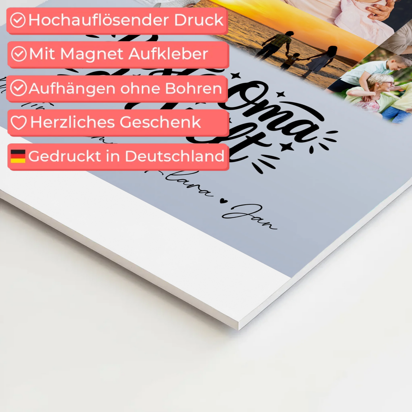 Personalisiertes Oma Plakat mit 11 Fotos Beste Oma Der Welt Geschenk