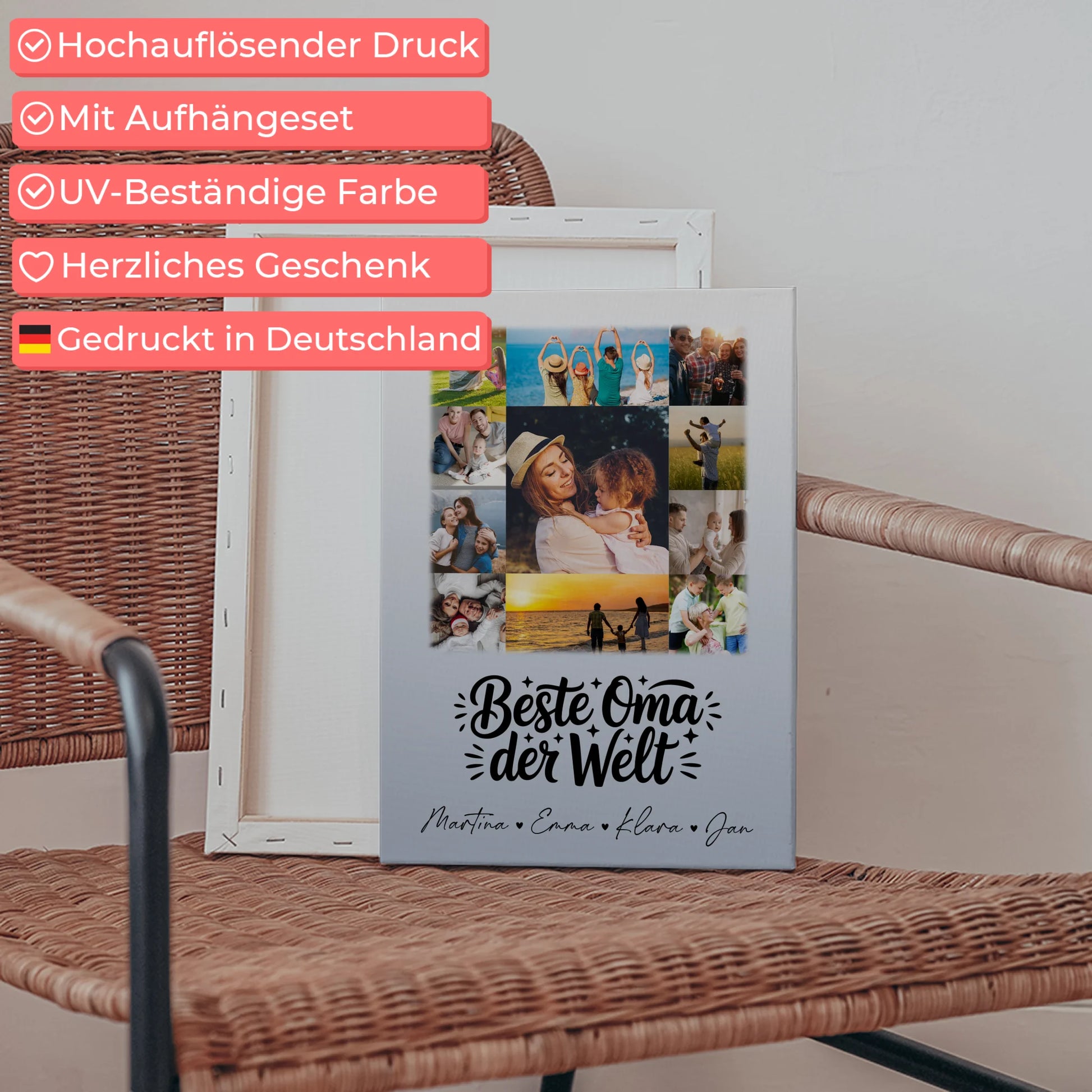 Personalisiertes Wandbild Oma mit 11 Fotos Beste Oma der Welt 5
