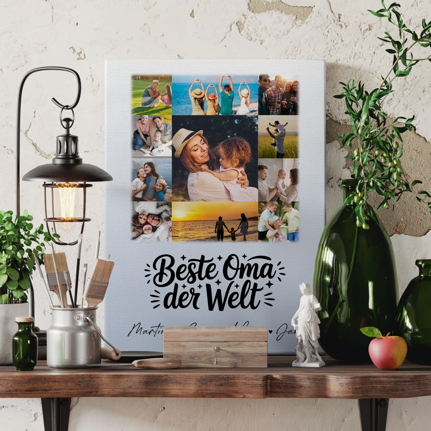Personalisiertes Wandbild Oma mit 11 Fotos Beste Oma der Welt 3