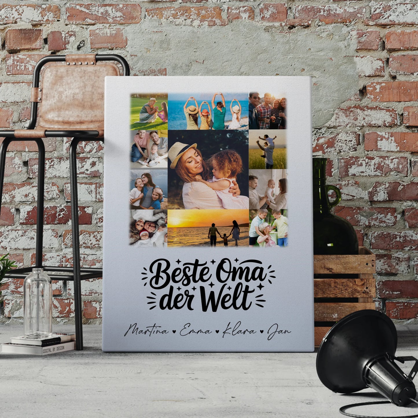 Personalisiertes Wandbild Oma mit 11 Fotos Beste Oma der Welt 4