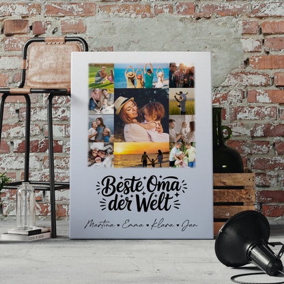 Personalisiertes Wandbild Oma mit 11 Fotos Beste Oma der Welt 4