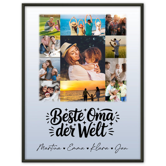 Oma Plakat Poster mit 11 Fotos Beste Oma Der Welt personalisiert
