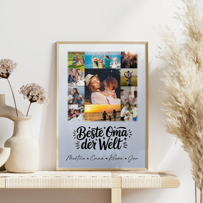 Oma Plakat Poster mit 11 Fotos Beste Oma Der Welt personalisiert