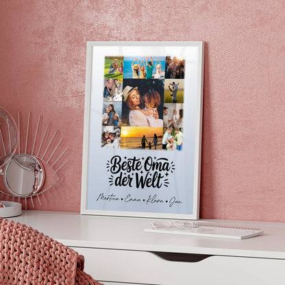 Oma Plakat Poster mit 11 Fotos Beste Oma Der Welt personalisiert