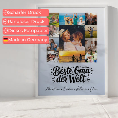Oma Plakat Poster mit 11 Fotos Beste Oma Der Welt personalisiert