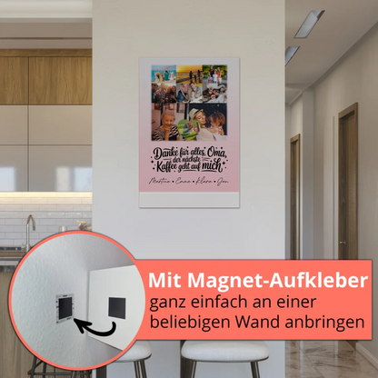 Oma Plakat mit 8 Fotos und Herz Design Danke Oma Kaffee geht auf mich personalisiertes Geschenk 5