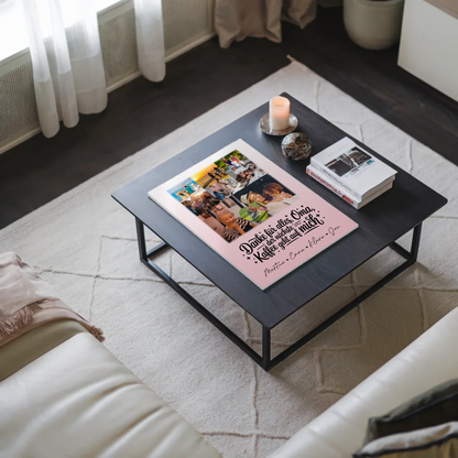 Oma Plakat mit 8 Fotos und Herz Design Danke Oma Kaffee geht auf mich personalisiertes Geschenk