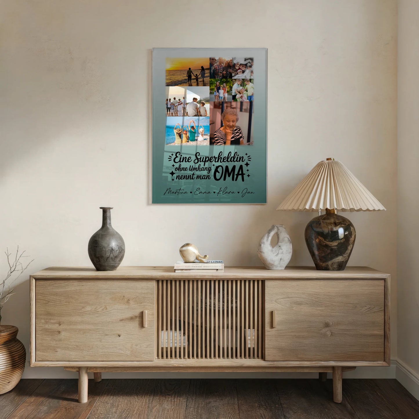 Oma Plakat Acrylglas Bild mit 9 Fotos Lehrerin echte Heldin personalisiertes Geschenk