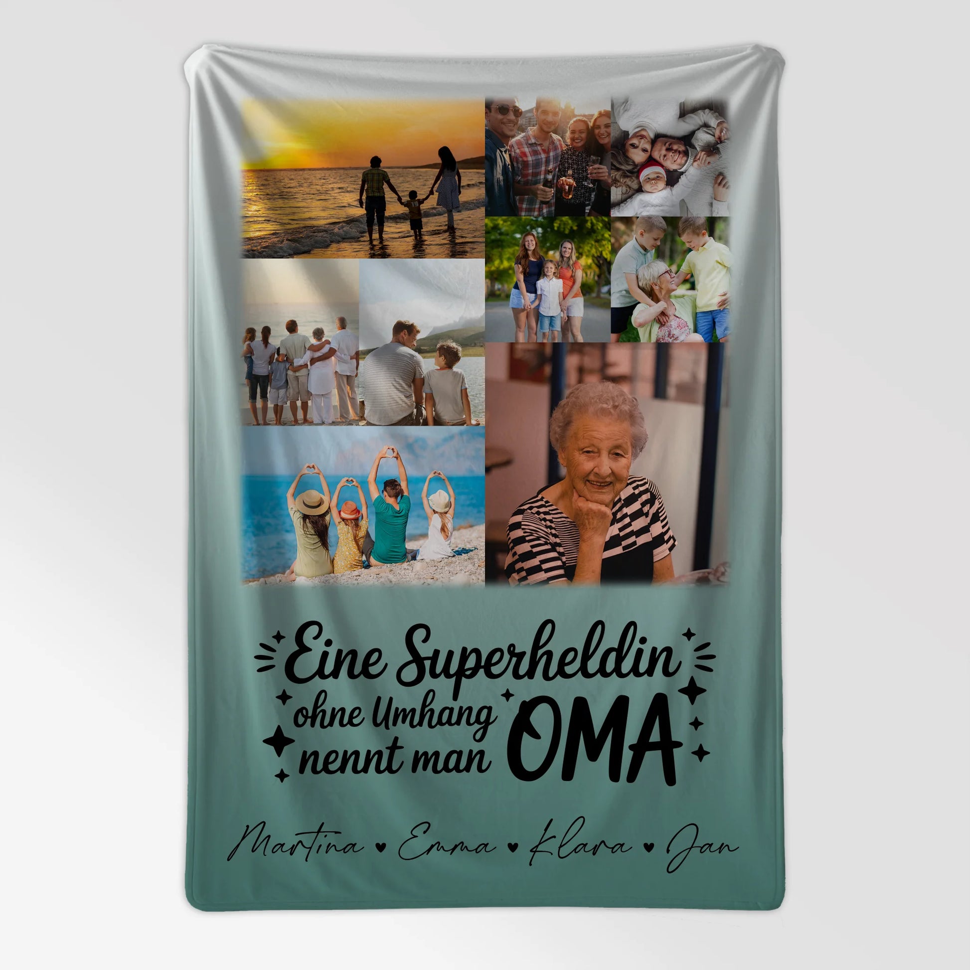 Personalisierte Decke Mit Namen mit 9 Fotos für Lehrerin Echte Heldin Geschenkidee 7