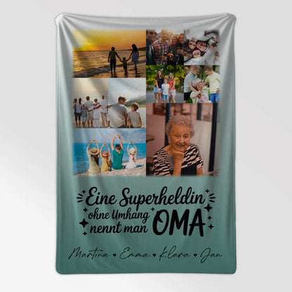 Personalisierte Decke Mit Namen mit 9 Fotos für Lehrerin Echte Heldin Geschenkidee 7