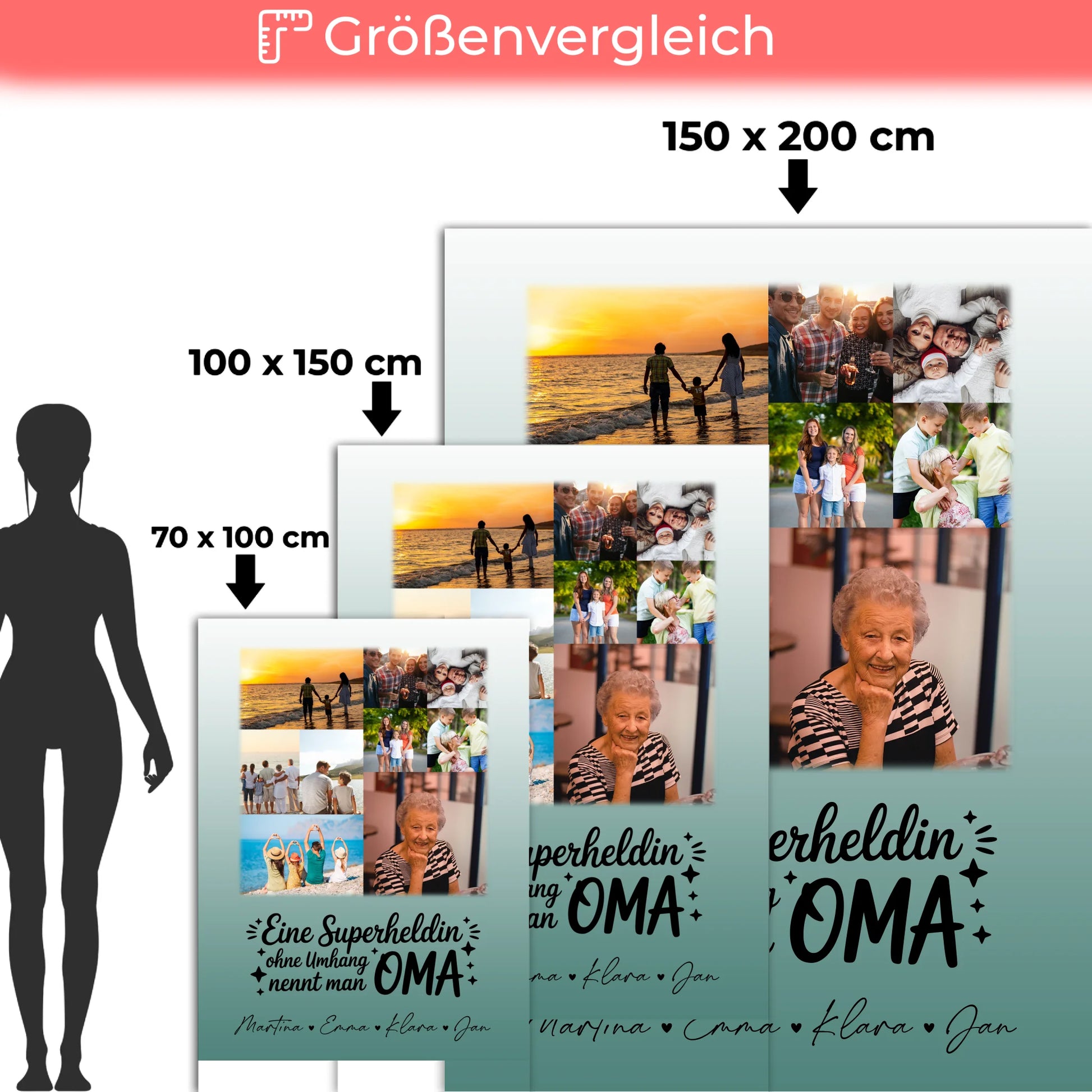 Personalisierte Decke Mit Namen mit 9 Fotos für Lehrerin Echte Heldin Geschenkidee 5