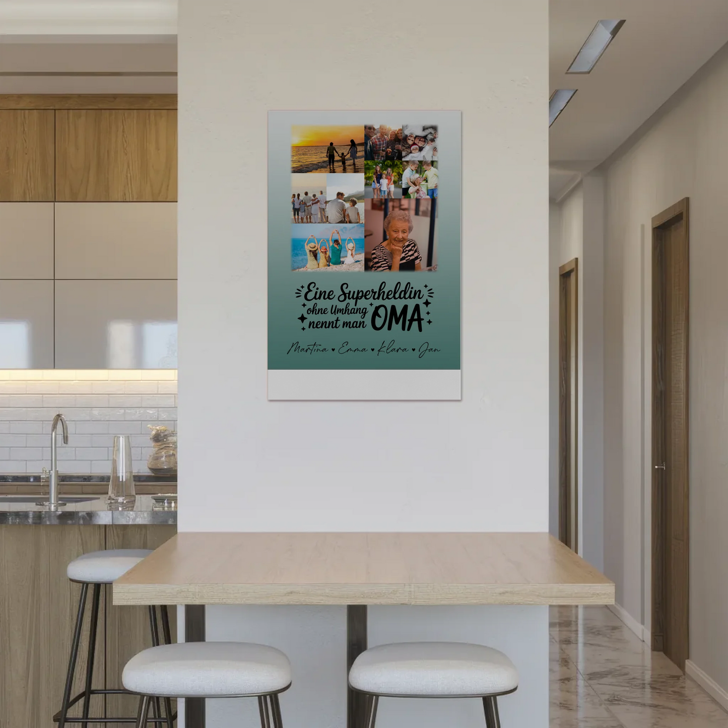 Personalisiertes Oma Plakat Fotoboard mit 9 Fotos Lehrerin echte Heldin Geschenk 2