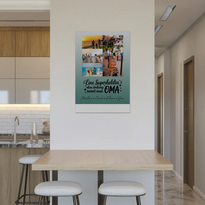 Personalisiertes Oma Plakat Fotoboard mit 9 Fotos Lehrerin echte Heldin Geschenk 2