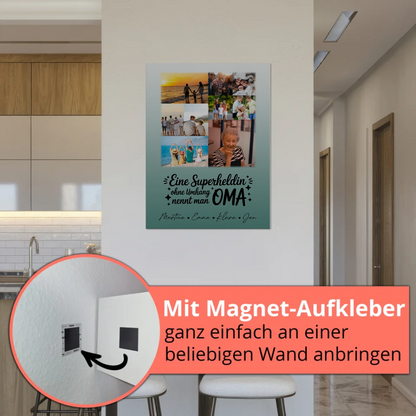 Personalisiertes Oma Plakat Fotoboard mit 9 Fotos Lehrerin echte Heldin Geschenk