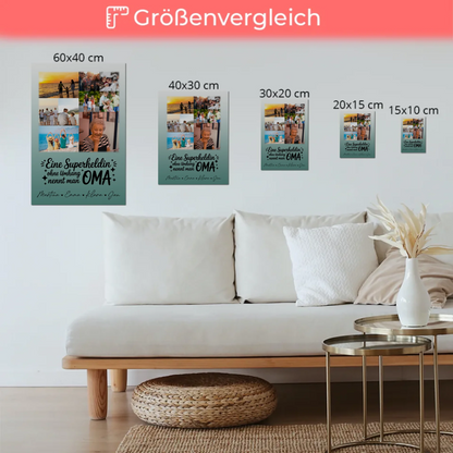 Personalisiertes Oma Plakat Fotoboard mit 9 Fotos Lehrerin echte Heldin Geschenk