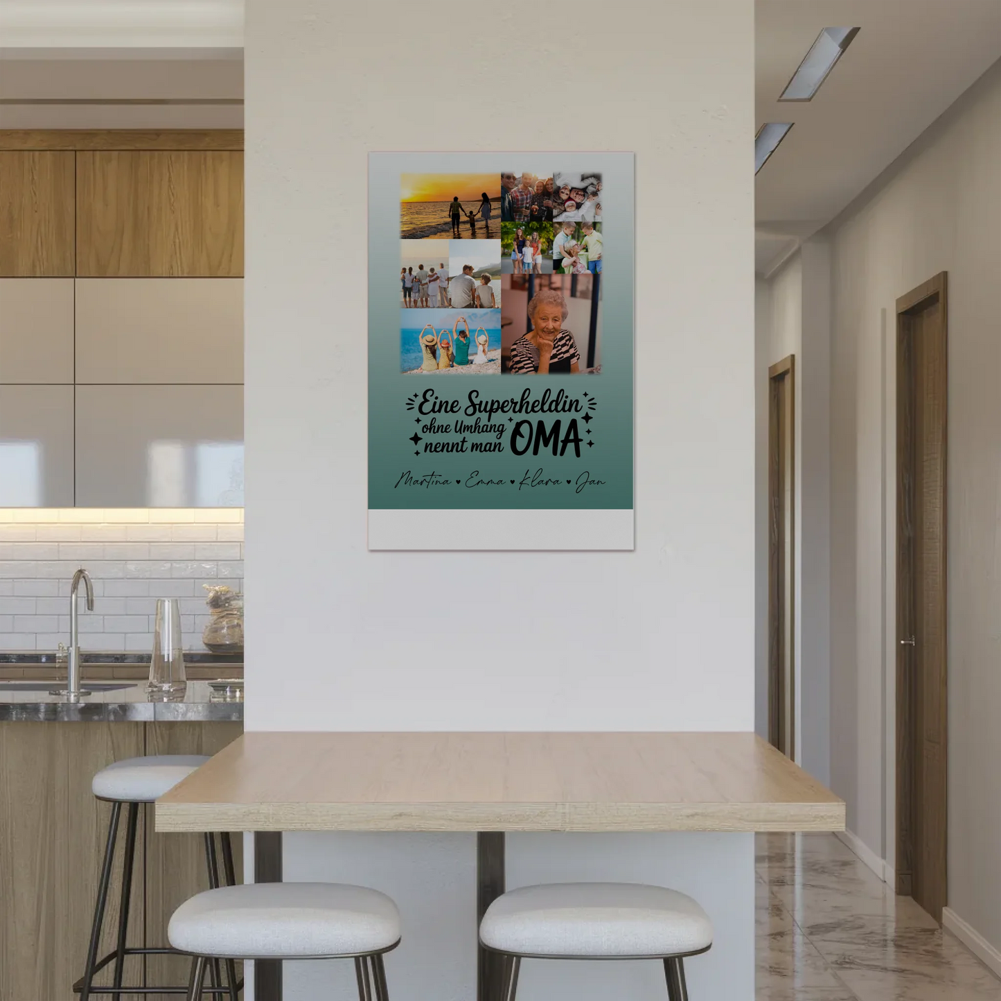 Personalisiertes Oma Plakat Fotoboard mit 9 Fotos Lehrerin echte Heldin Geschenk