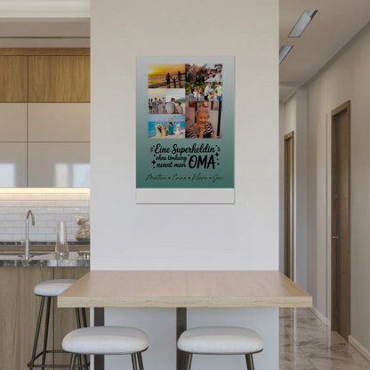 Personalisiertes Oma Plakat Fotoboard mit 9 Fotos Lehrerin echte Heldin Geschenk
