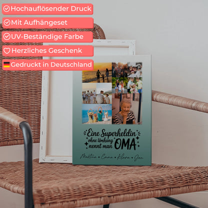 Personalisierte Wandbilder Oma mit 9 Fotos Lehrerin echte Heldin Geschenk für Oma und Lehrerin 5