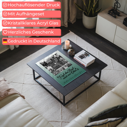 Personalisierte Wandbilder für Oma mit 10 Fotos und Karte in der Mitte Schwarz-Weiß Bruder ist ein Engel