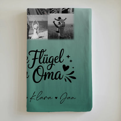 Decke Mit Namen 10 Fotos und Karte in der Mitte Bruder ist ein Engel Schwarz-Weiß personalisiertes Geschenk 6