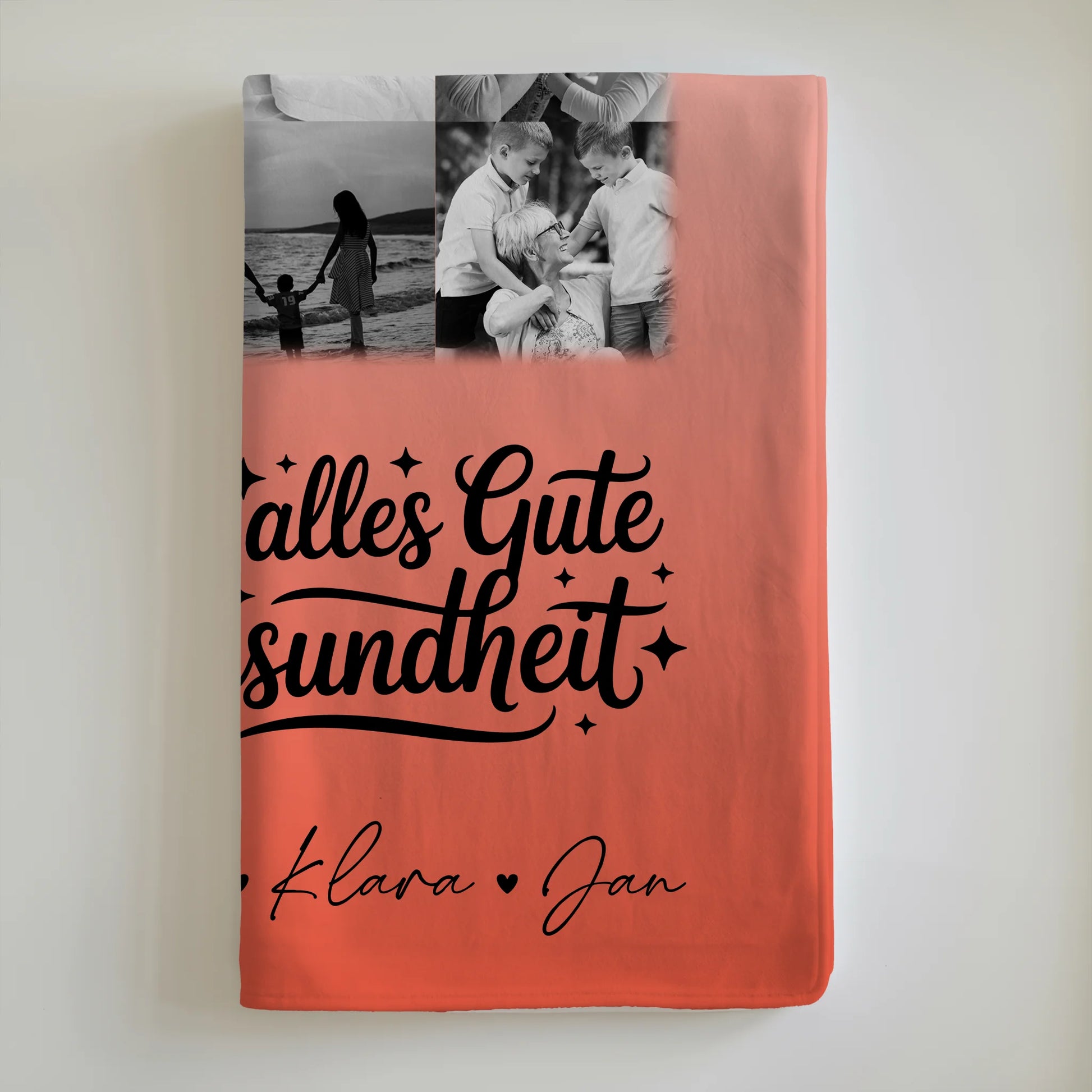 Personalisierte Decke Mit Namen 11 Fotos Oma Alles Gute Gesundheit Schwarz-Weiß Geschenk 6