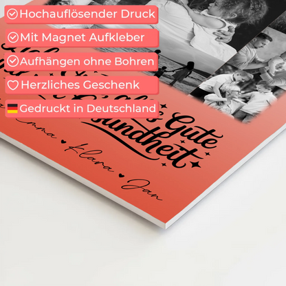 Personalisierte Oma Plakat Fotoboard mit 11 Fotos Schwarz-Weiß für alles Gute Gesundheit