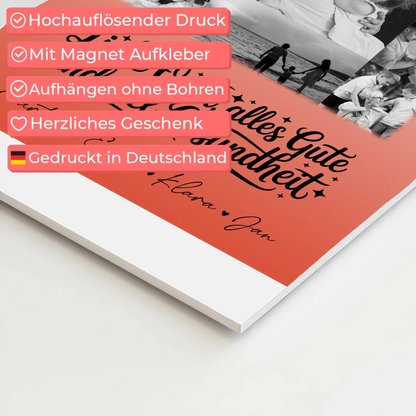 Personalisierte Oma Plakat Fotoboard mit 11 Fotos Schwarz-Weiß für alles Gute Gesundheit