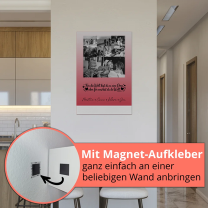Oma Plakat Fotoboard mit 8 Fotos und Herz Du bist für mich die Welt Schwarz-Weiß Personalisiertes Geschenk 5