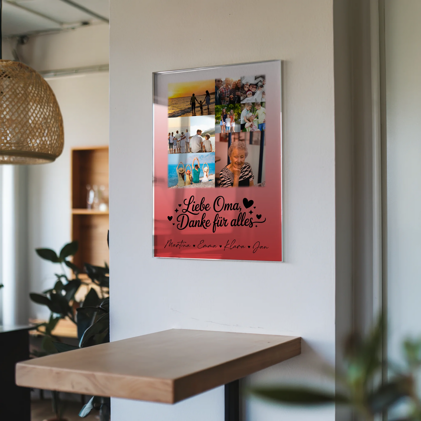 Oma Plakat Acrylglas Bild mit 9 Fotos Liebe Oma Danke für alles