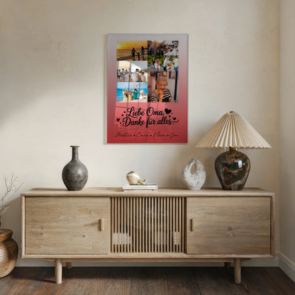 Oma Plakat Acrylglas Bild mit 9 Fotos Liebe Oma Danke für alles