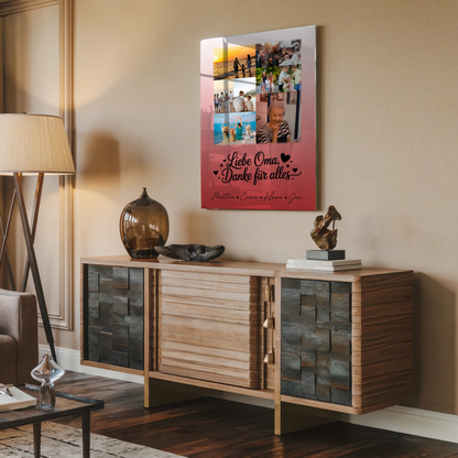 Oma Plakat Acrylglas Bild mit 9 Fotos Liebe Oma Danke für alles