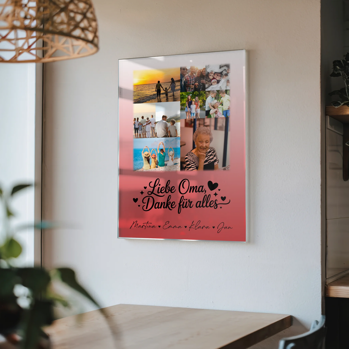 Oma Plakat Acrylglas Bild mit 9 Fotos Liebe Oma Danke für alles
