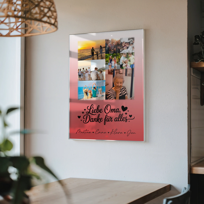 Oma Plakat Acrylglas Bild mit 9 Fotos Liebe Oma Danke für alles