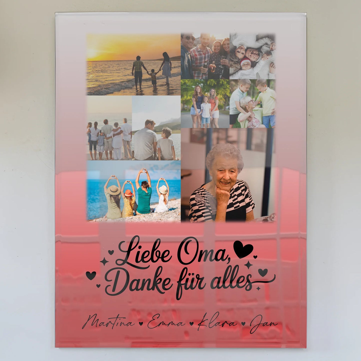 Oma Plakat Acrylglas Bild mit 9 Fotos Liebe Oma Danke für alles