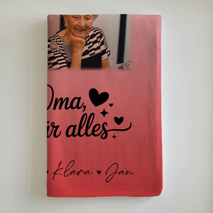 Personalisierte Decke Oma mit 9 Fotos Liebe Oma Danke für alles