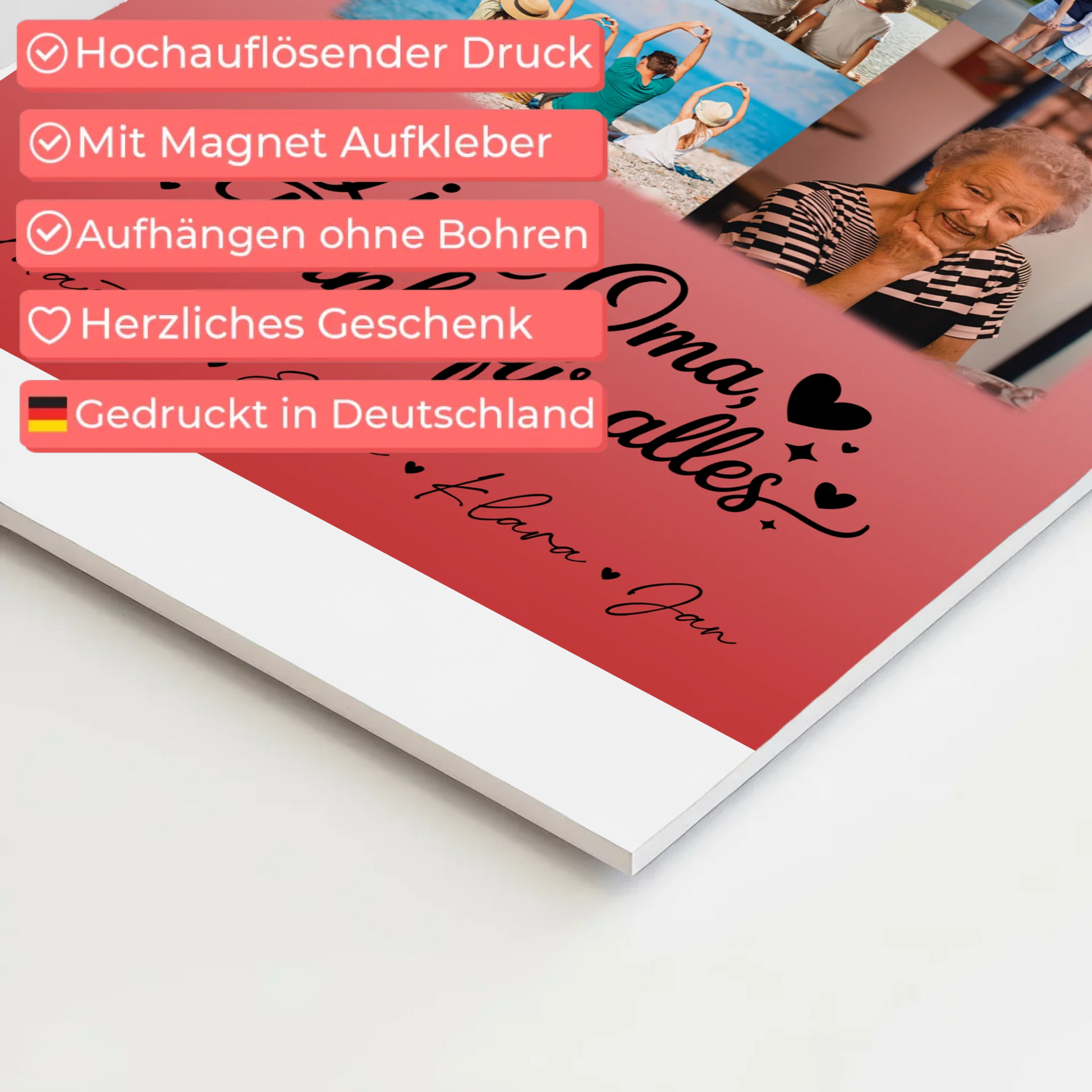 Oma Plakat mit 9 Fotos Liebe Oma Danke für alles personalisiertes Geschenk 4