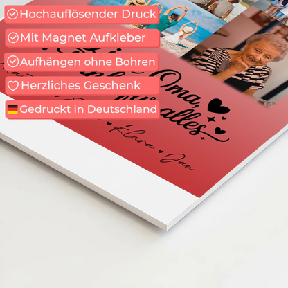 Oma Plakat mit 9 Fotos Liebe Oma Danke für alles personalisiertes Geschenk 4