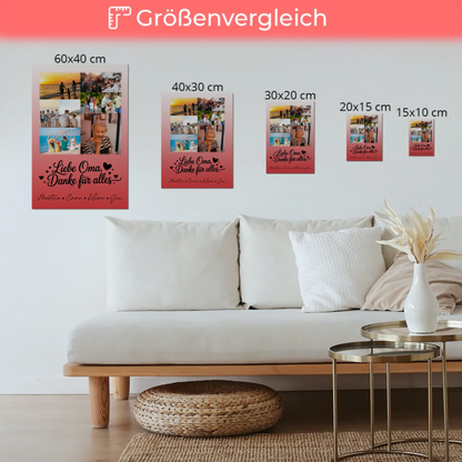 Oma Plakat mit 9 Fotos Liebe Oma Danke für alles personalisiertes Geschenk