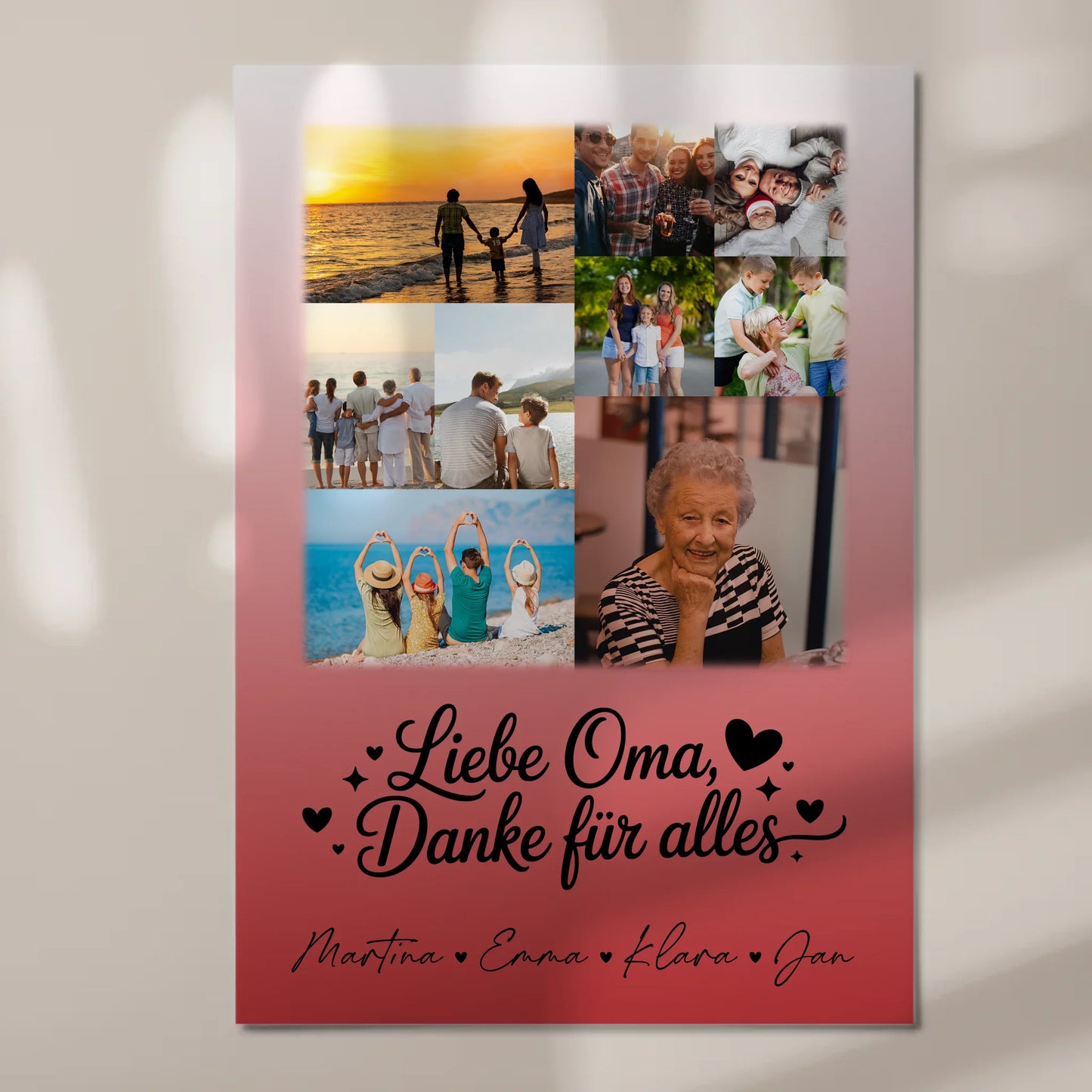Oma Plakat mit 9 Fotos Liebe Oma Danke für alles personalisiertes Geschenk 7