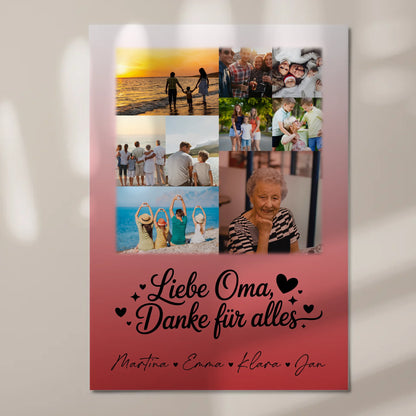 Oma Plakat mit 9 Fotos Liebe Oma Danke für alles personalisiertes Geschenk 7