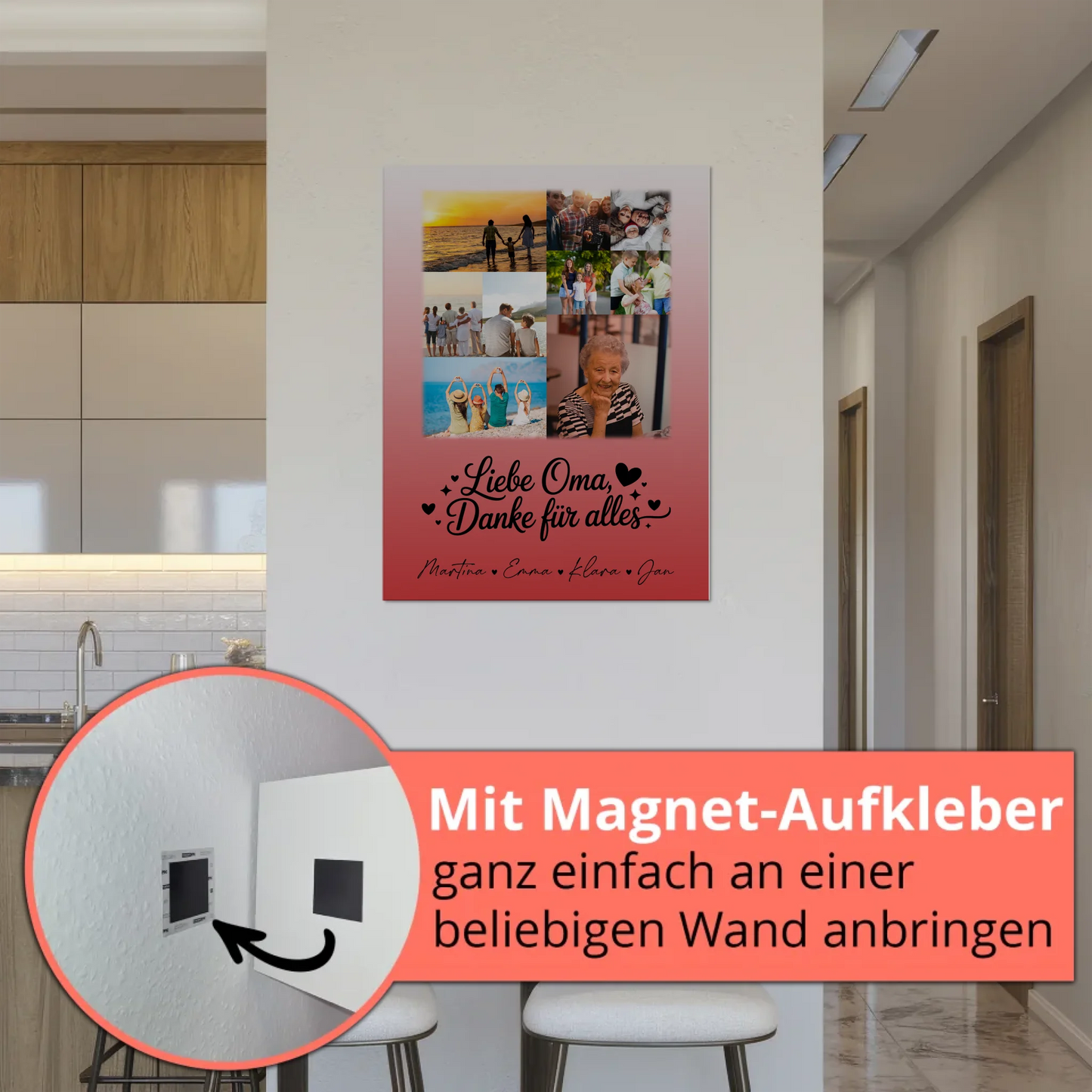 Oma Plakat mit 9 Fotos Liebe Oma Danke für alles personalisiertes Geschenk