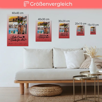 Oma Plakat mit 9 Fotos Liebe Oma Danke für alles personalisiertes Geschenk
