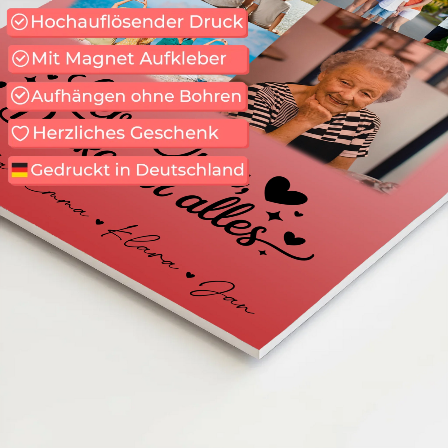 Oma Plakat mit 9 Fotos Liebe Oma Danke für alles personalisiertes Geschenk