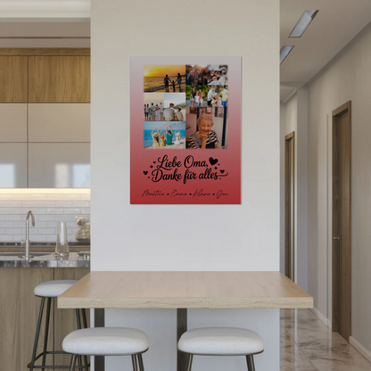 Oma Plakat mit 9 Fotos Liebe Oma Danke für alles personalisiertes Geschenk