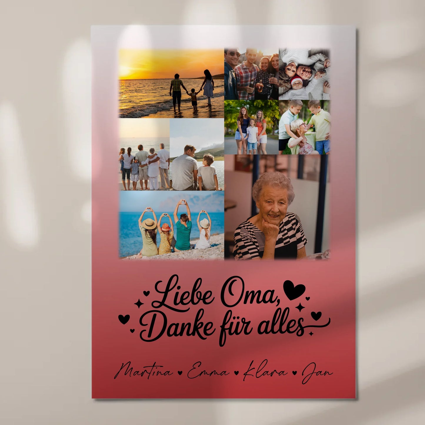 Oma Plakat mit 9 Fotos Liebe Oma Danke für alles personalisiertes Geschenk