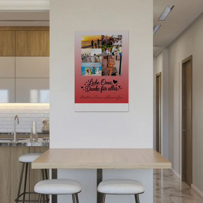 Oma Plakat mit 9 Fotos Liebe Oma Danke für alles personalisiertes Geschenk